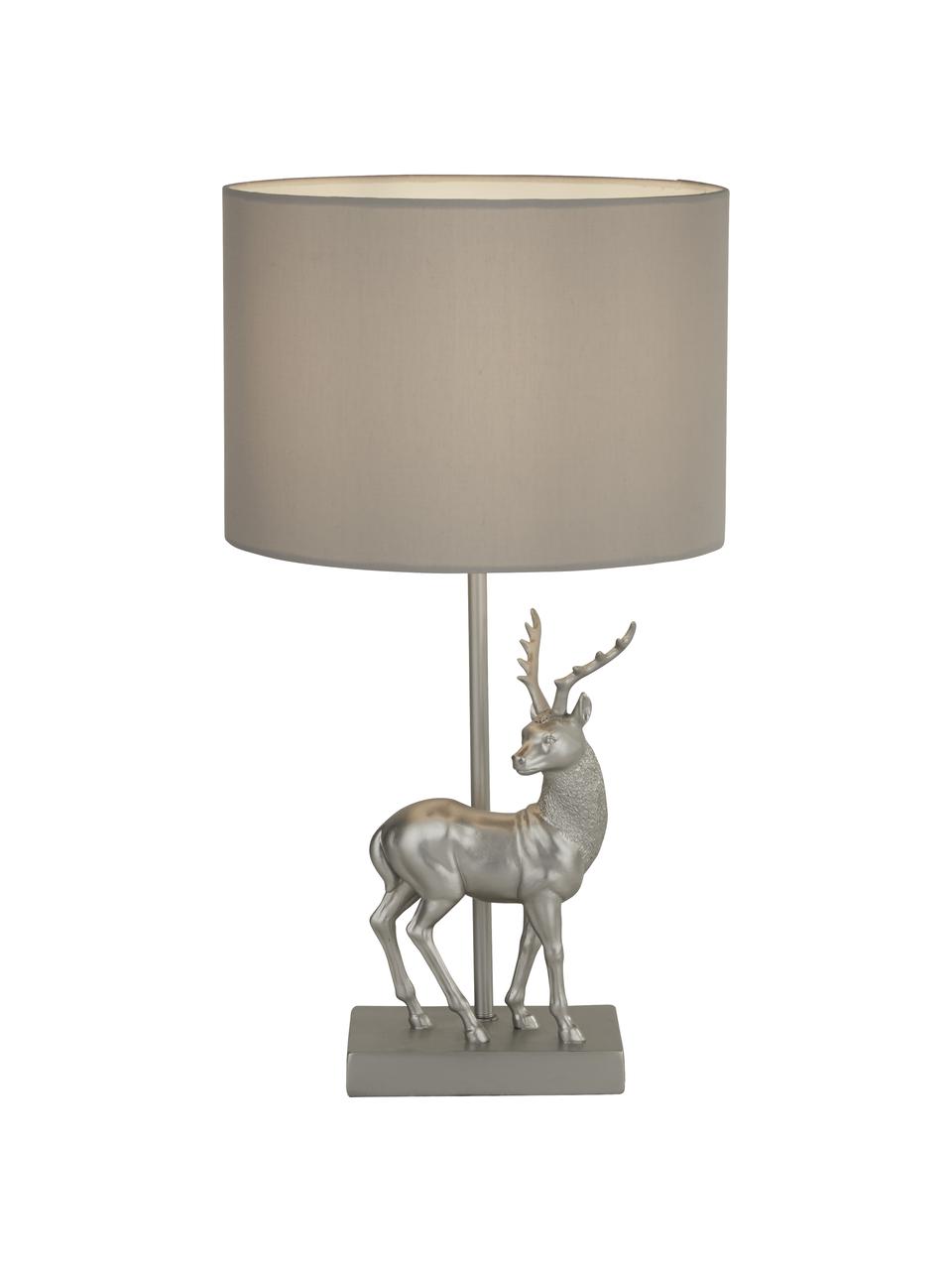 Lampa stołowa Stag, Szary, odcienie srebrnego, Ø 24 x W 43 cm