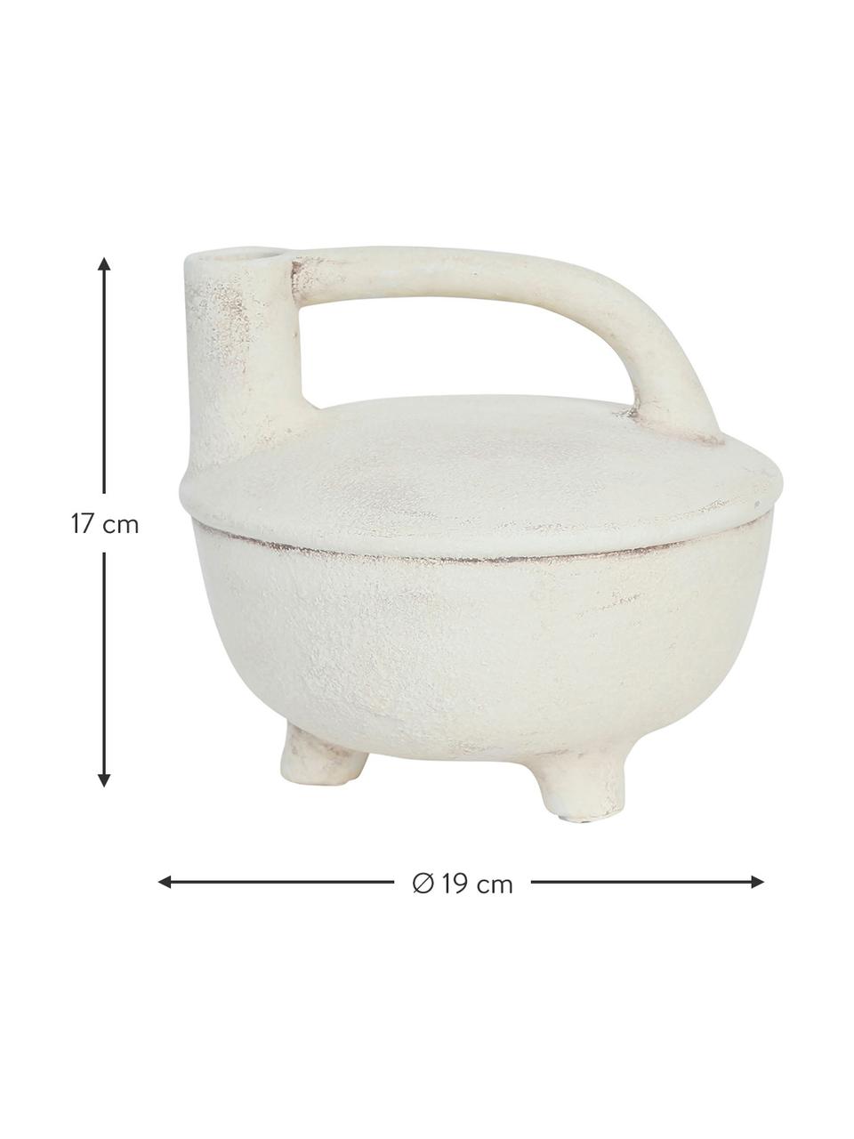 Designová váza z kameniny Pithos, Kamenina, Krémově bílá, Ø 19 cm, V 17 cm