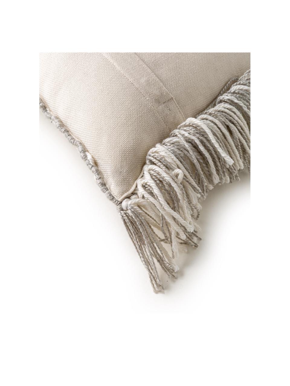 In- & outdoor kussen Morty van gerecycled PET, met vulling, 100% polyester (gerecycled PET), Lichtgrijs, gebroken wit, B 30 x L 50 cm
