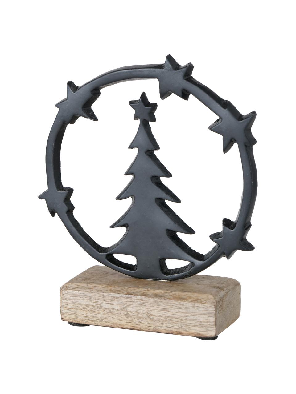 Deko-Objekte Tervola, 2 Stück, Sockel: Holz, Schwarz, B 14 x H 18 cm