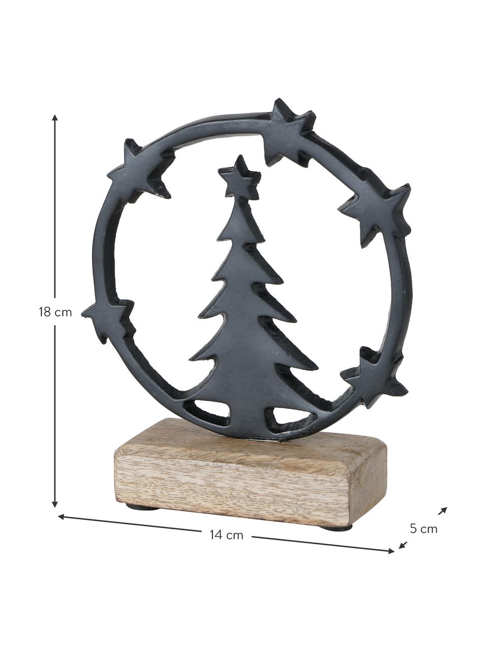 Deko-Objekte Tervola, 2 Stück, Sockel: Holz, Schwarz, B 14 x H 18 cm