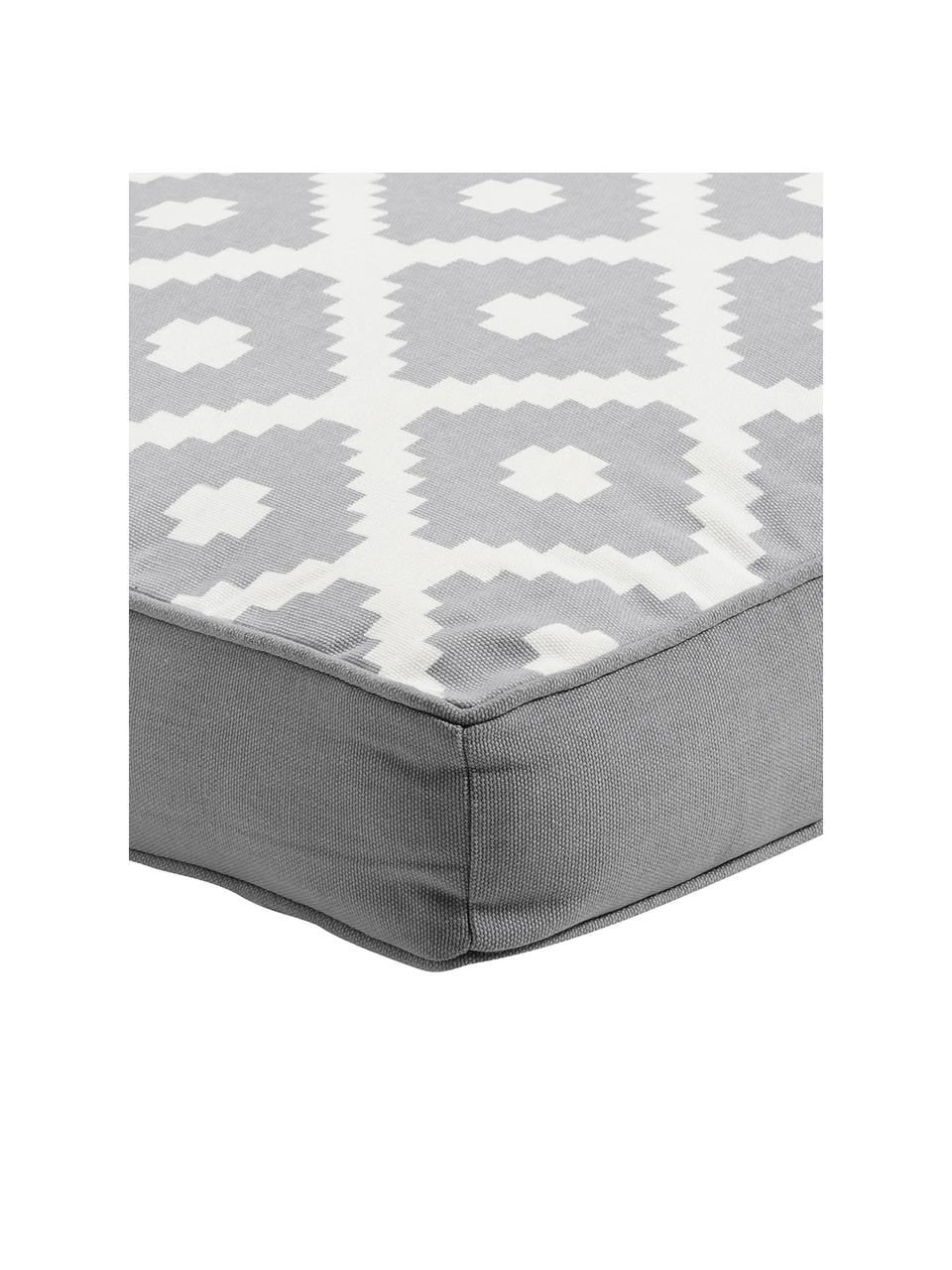 Cuscino sedia Maya, Rivestimento: 100% cotone, Grigio chiaro, bianco crema, Larg. 40 x Lung. 40 cm