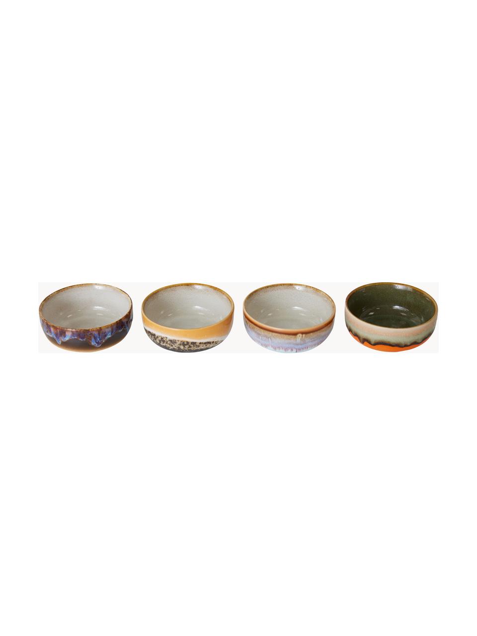 Ručne maľované misky na dipy 70's, 4 ks, Keramika, Viac farieb, Ø 11 x V 5 cm