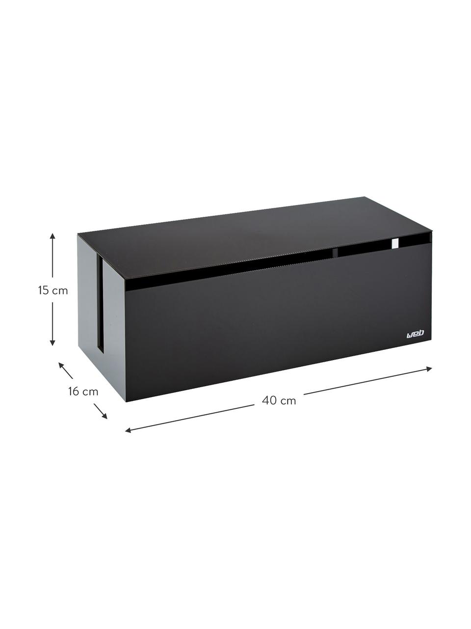 Caja para cables Web, Plástico (policarbonato), poliresina, Negro, An 40 x Al 15 cm