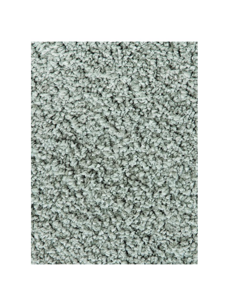 Pluizig rond hoogpolig vloerkleed Leighton, Onderzijde: 100% polyester, Saliegroen, Ø 200 cm (maat L)