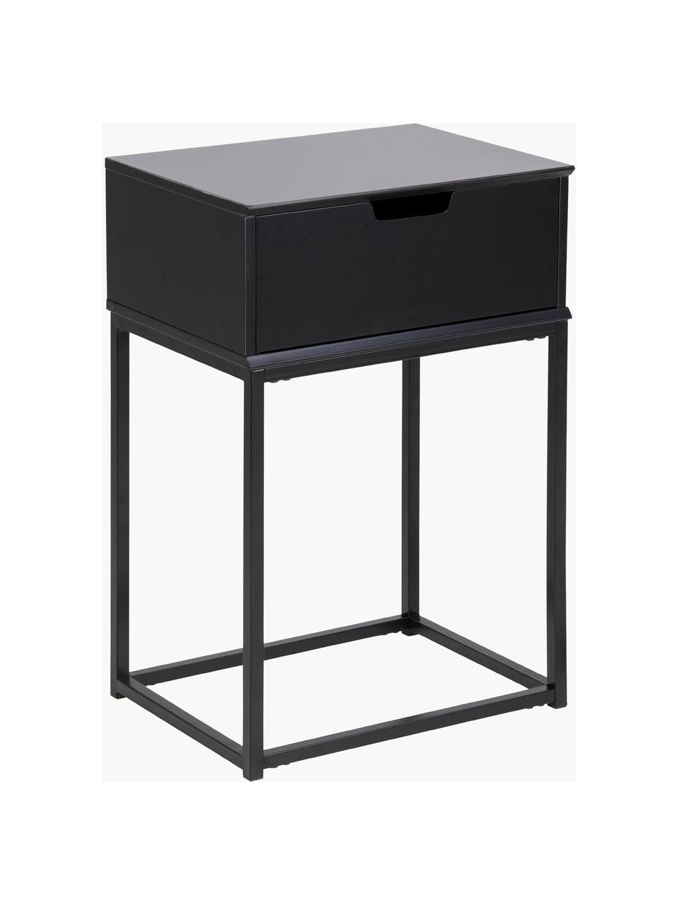 Mesita de noche NOVA BLACK, mesa de noche, color negro mate – Muebles Slavic