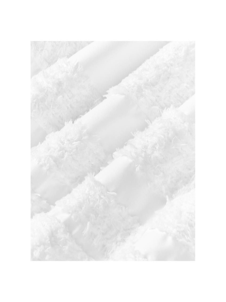 Copripiumino in cotone percalle con dettagli capitonné Scout, Bianco, Larg. 200 x Lung. 200 cm