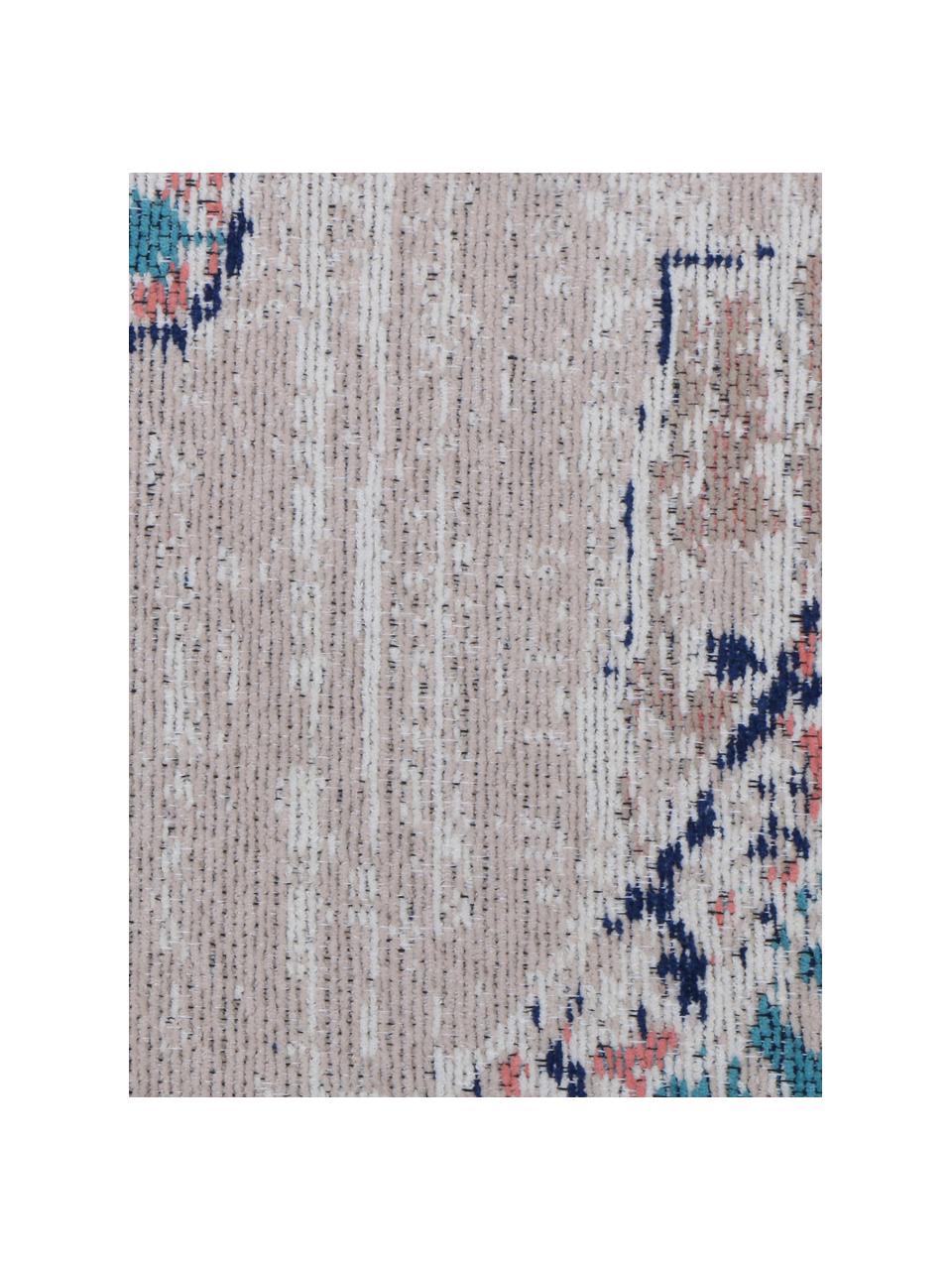 Tapis chenille rond vintage Avignon, Bleu, Ø 120 cm (taille S)