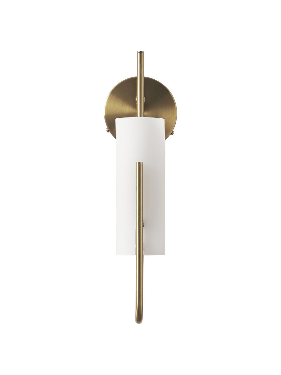 Wandleuchte Vivian, Lampenschirm: Opalglas, Goldfarben, B 13 x H 36 cm