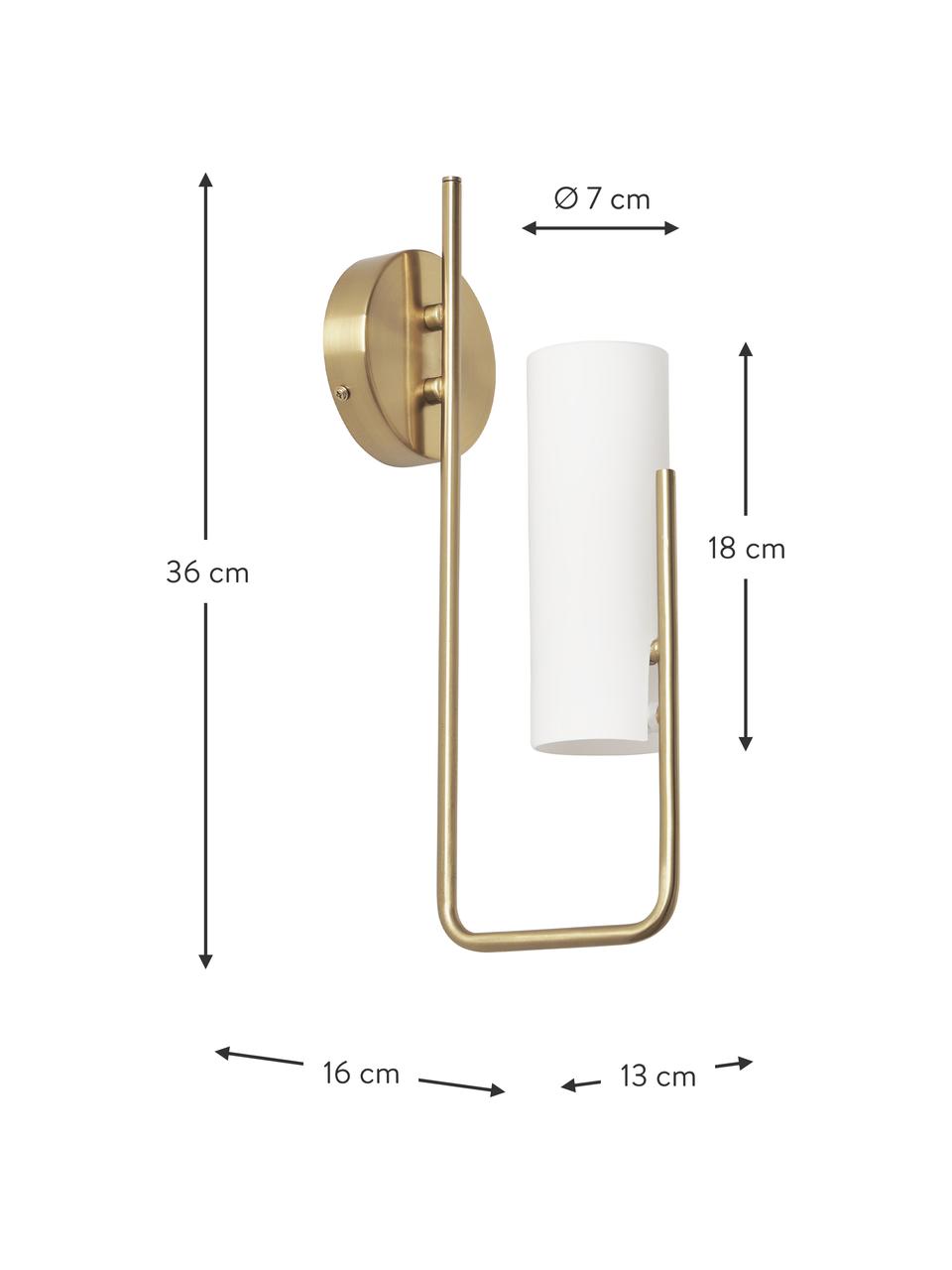 Aplique Vivian, Pantalla: vidrio opalino, Dorado, An 13 x Al 36 cm