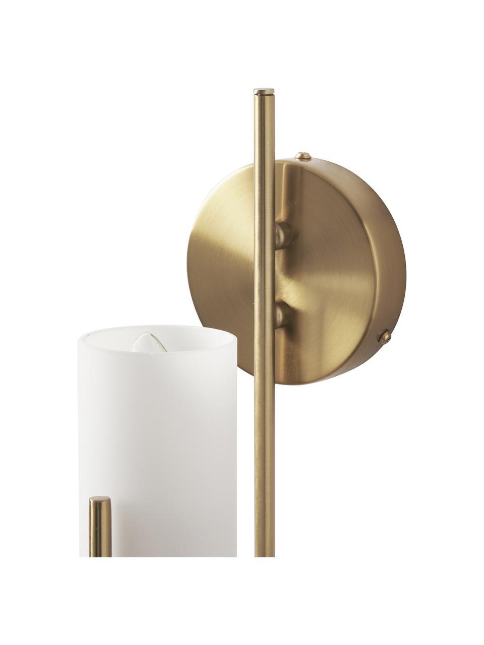 Wandleuchte Vivian, Lampenschirm: Opalglas, Goldfarben, B 13 x H 36 cm
