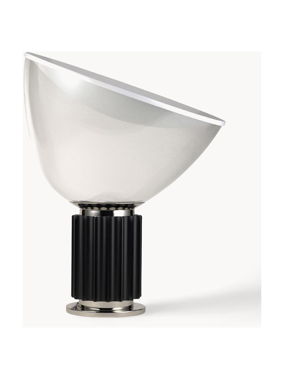 Dimmbare LED-Tischlampe Taccia, Lampenschirm: Kunststoff, Schwarz, Weiß, Ø 50 x H 65 cm