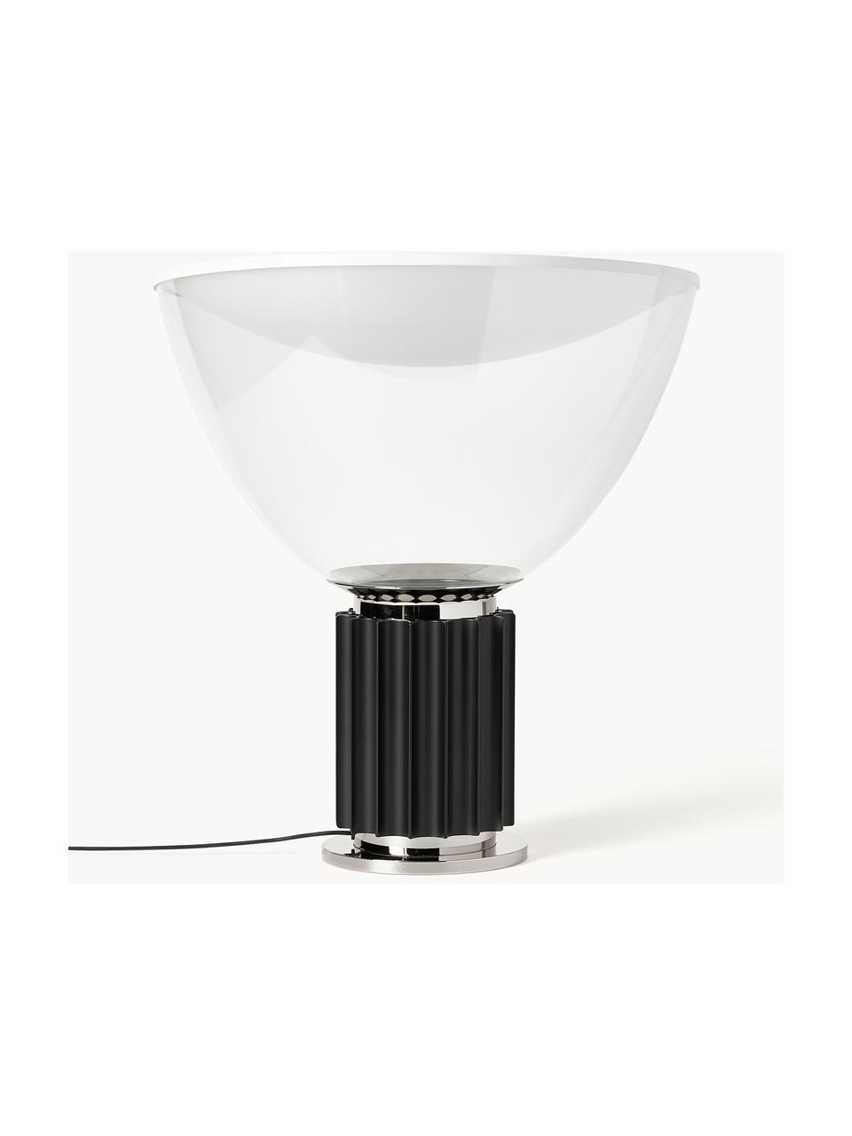 Dimmbare LED-Tischlampe Taccia, Lampenschirm: Kunststoff, Schwarz, Weiss, Ø 50 x H 65 cm