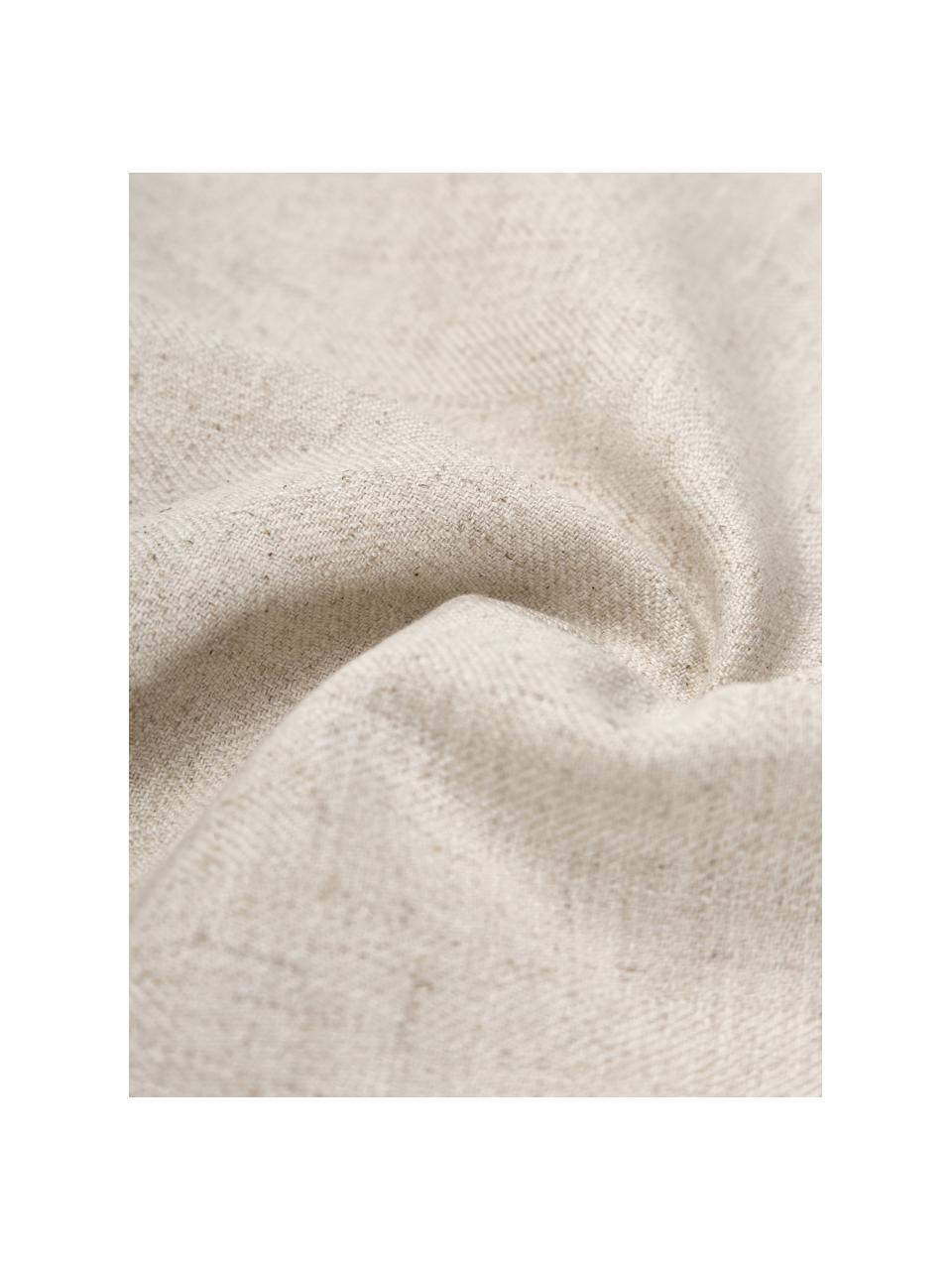 Kussenhoes Camille in beige met franjes, 60% polyester, 25% katoen, 15% linnen, Beige, B 45 x L 45 cm
