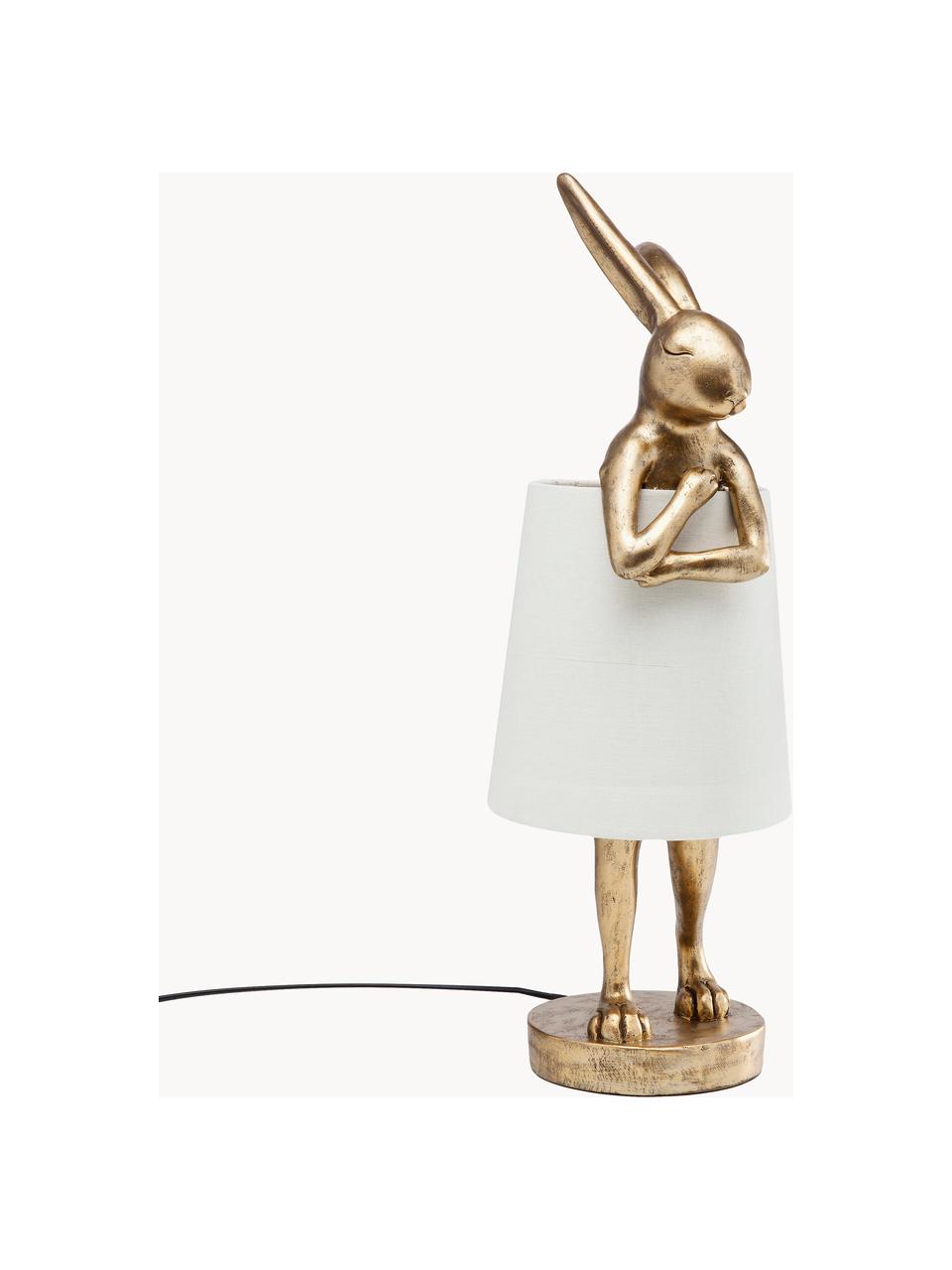 Grande lampe à poser design Rabbit, Doré, blanc, Ø 23 x haut. 68 cm