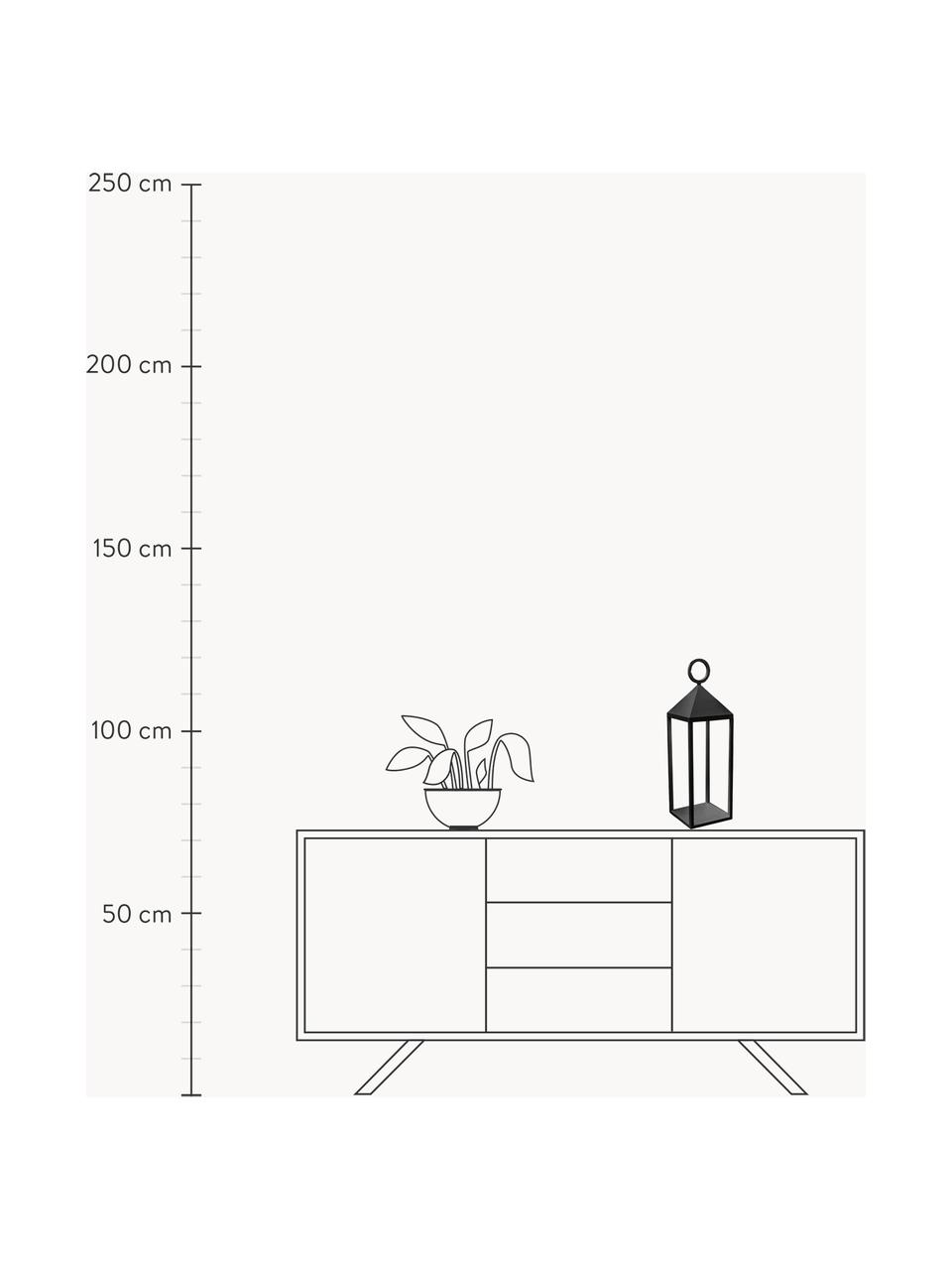 Mobiele dimbare outdoor tafellamp Nuna met touch functie, Lamp: gecoat aluminium, Zwart, B 14 x H 47 cm