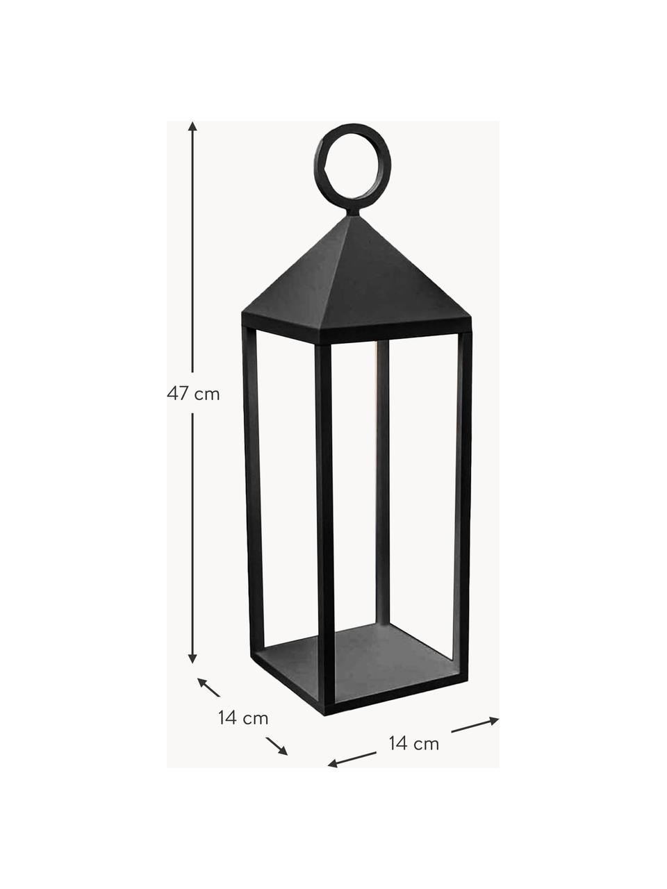 Lampada da tavolo da esterno mobile dimmerabile con funzione touch Nuna, Lampada: alluminio rivestito, Nero, Larg. 14 x Alt. 47 cm