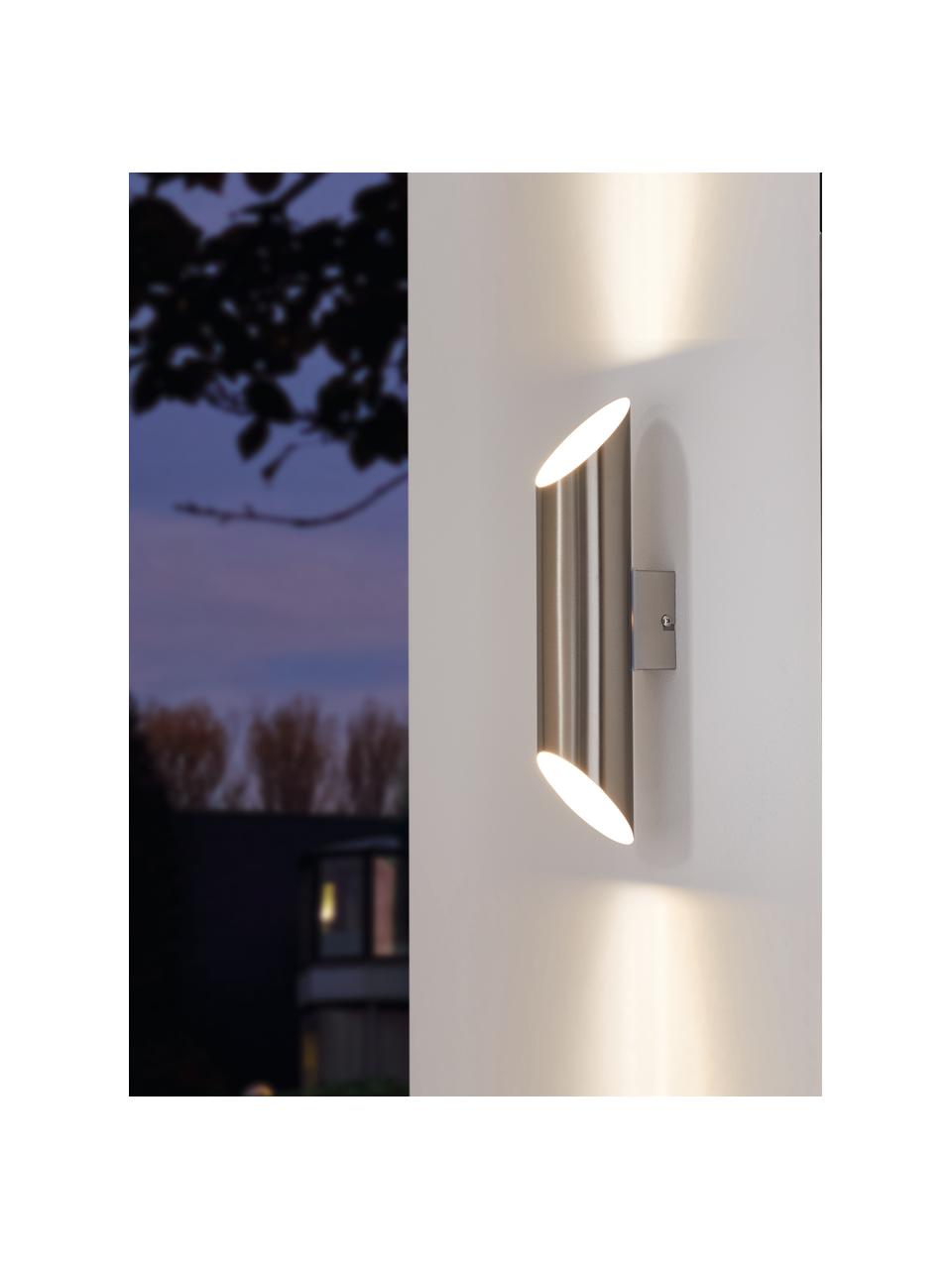 Applique murale d'extérieur LED Agolada, Extérieur : acier inoxydable Intérieur : blanc, larg. 8 x haut. 36 cm