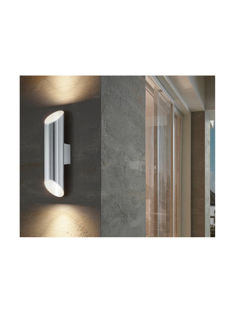 Applique murale d'extérieur LED Agolada, Extérieur : acier inoxydable Intérieur : blanc, larg. 8 x haut. 36 cm