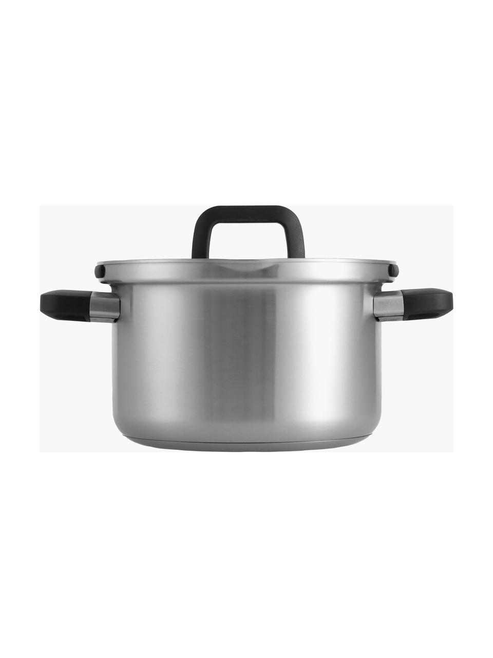 Batería de cocina de acero inoxidable Q-Linair, 5 pzas., Plateado, Set de diferentes tamaños