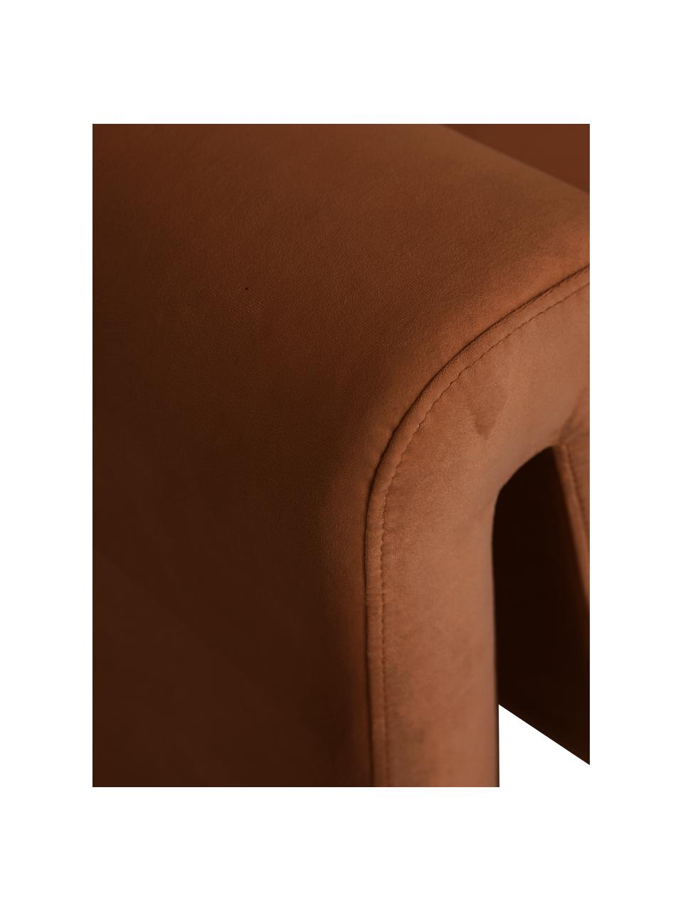 Sofá de terciopelo Mika (3 plazas), Tapizado: 100 % poliéster, Estructura: madera de pino con certif, Terciopelo marrón, An 240 x F 88 cm