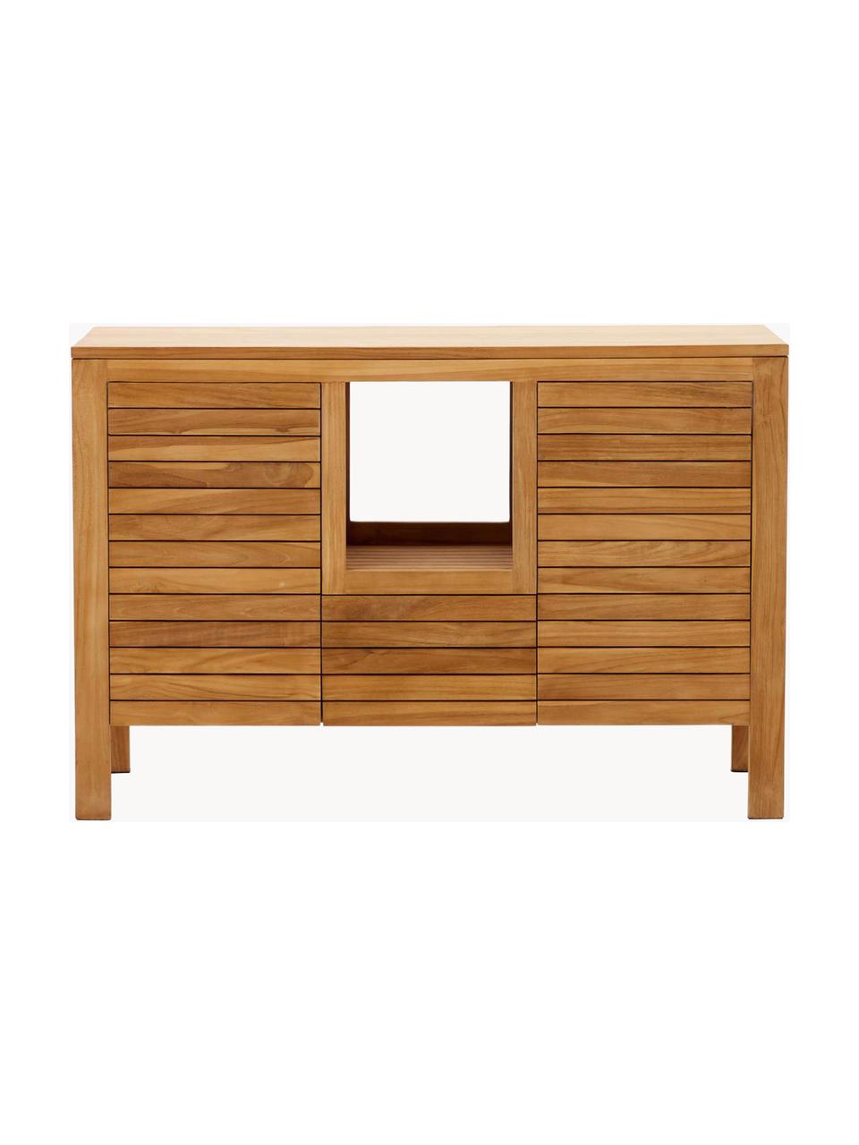 Armoire de salle de bain en teck Neria, Bois de teck, Bois de teck, larg. 120 x prof. 80 cm