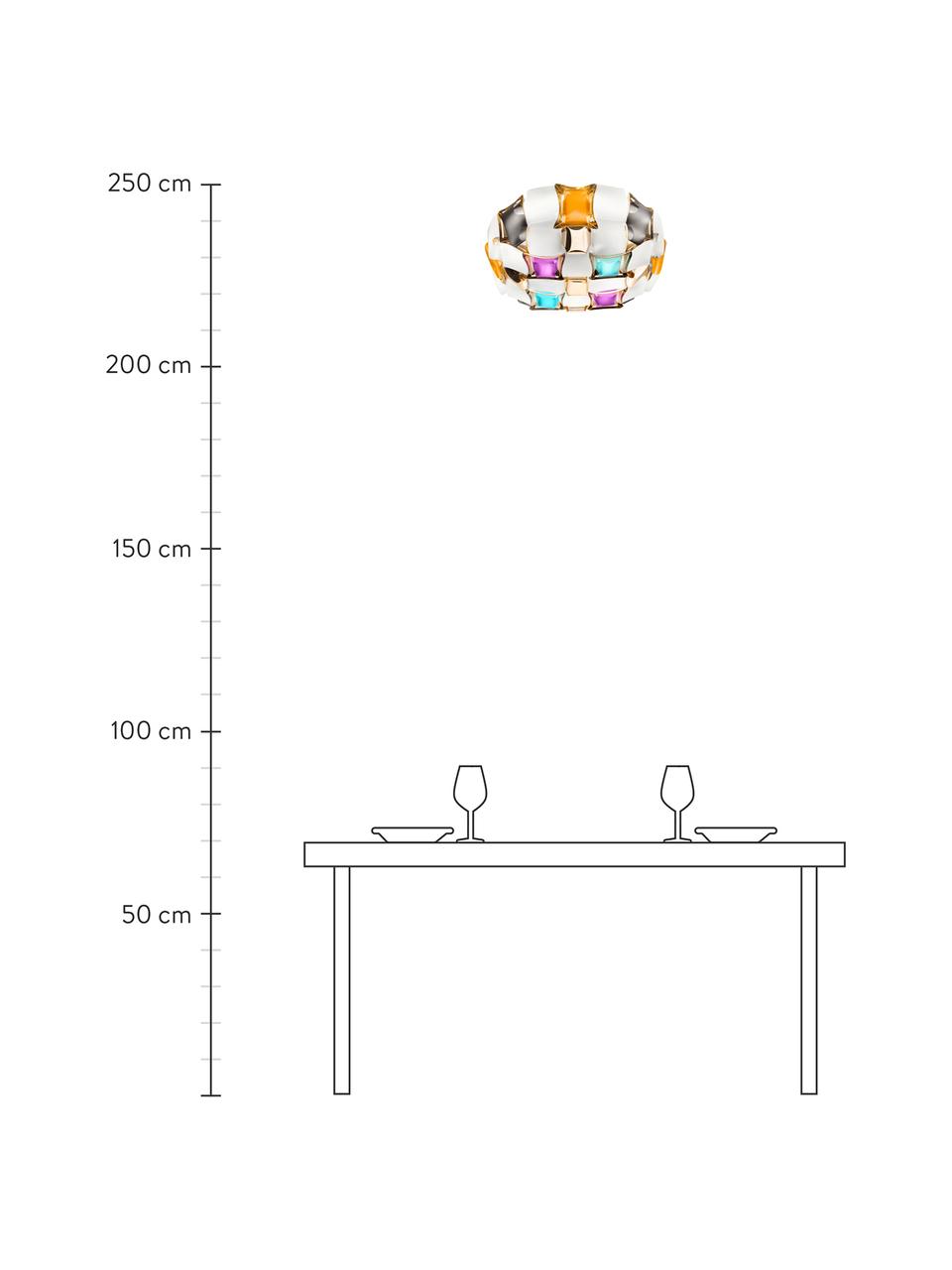 Design plafondlamp Mida van kunststof, Lampenkap: Lentiflex, Opalflex, Copp, Wit, multicolour, B 50 cm x H 16 cm