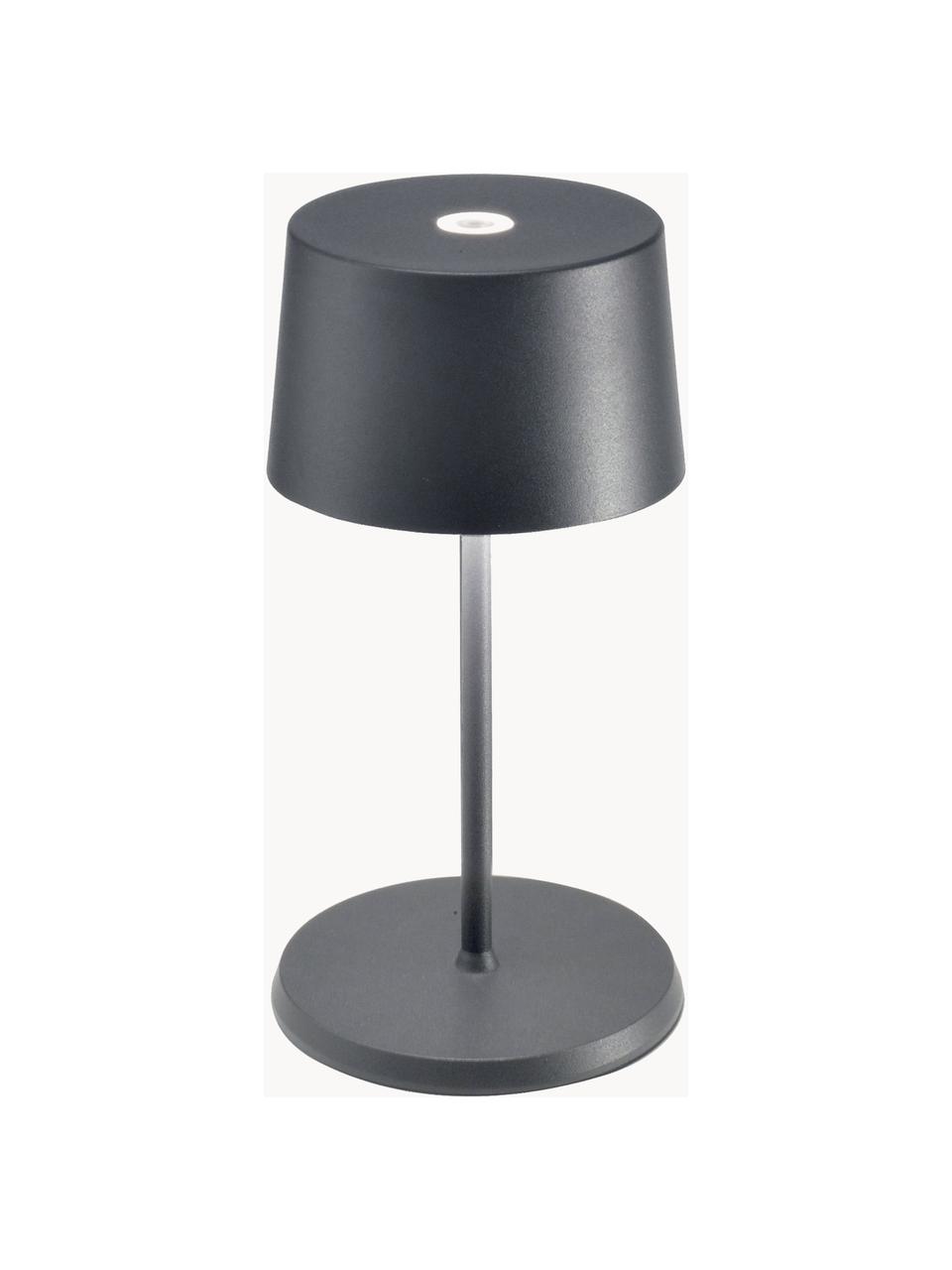 Kleine mobile LED-Tischlampe Olivia Pro, dimmbar, Dunkelgrau, Ø 11 x H 22 cm