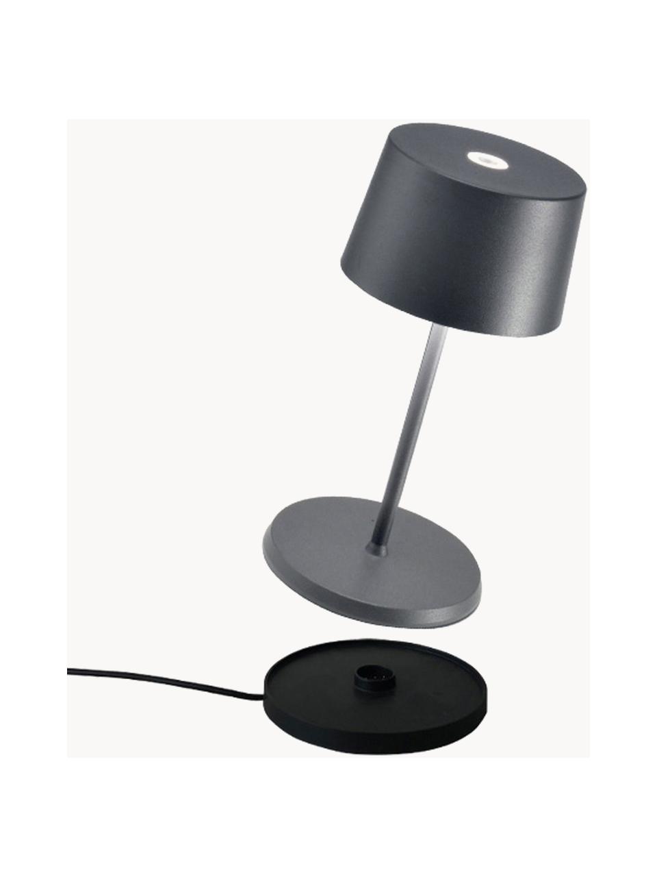 Kleine mobile LED-Tischlampe Olivia Pro, dimmbar, Dunkelgrau, Ø 11 x H 22 cm