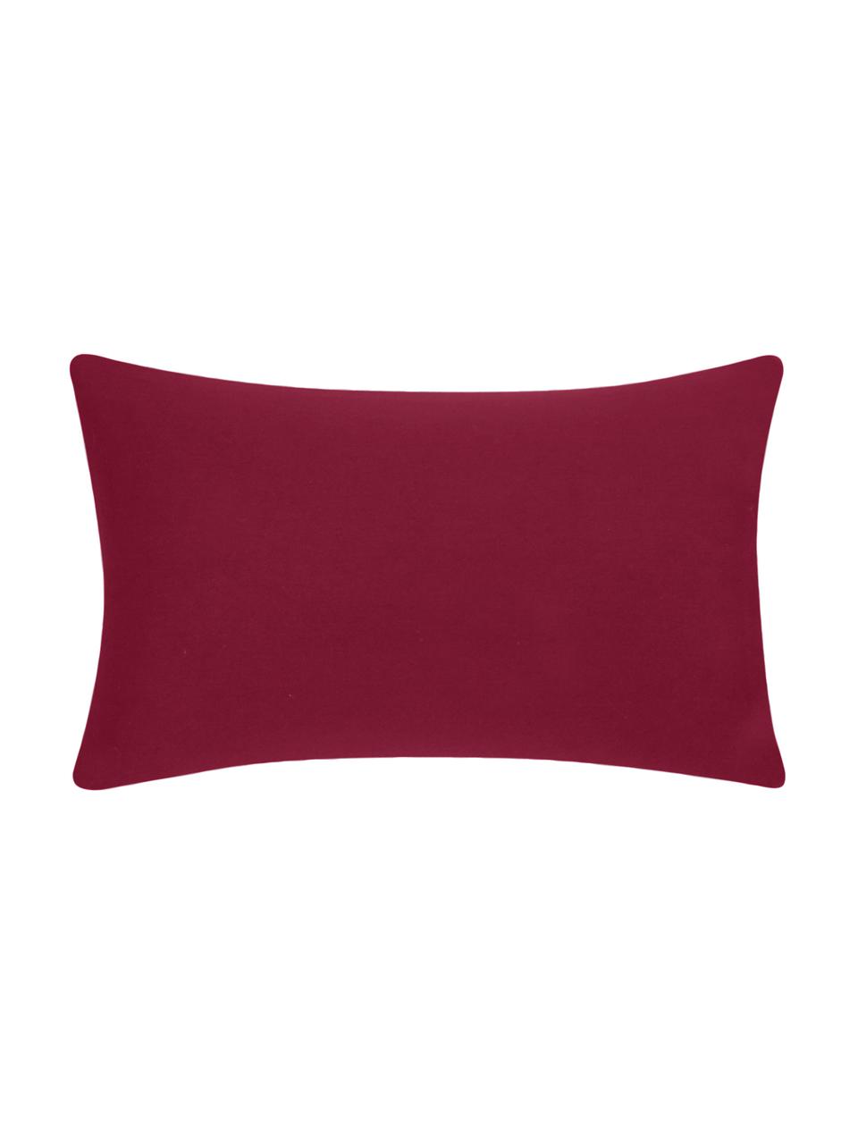 Housse de coussin rectangulaire coton rouge Mads, Rouge