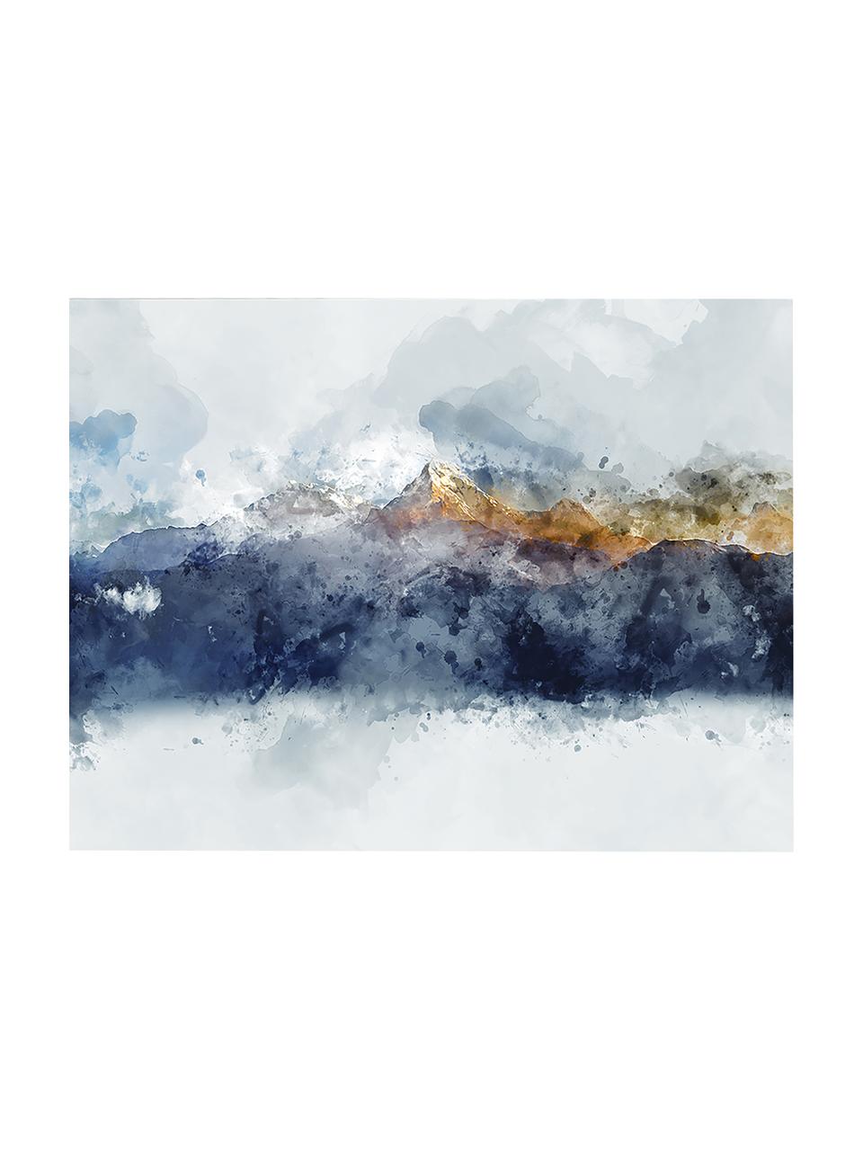 Impression sur toile Abstract Mountain, Multicolore