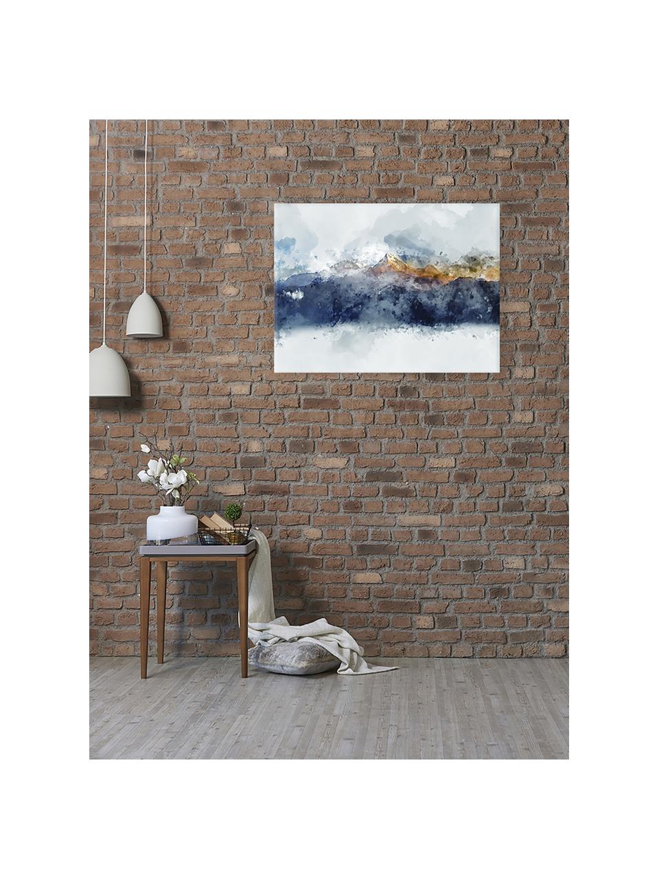 Canvasprint Abstract Mountain, Afbeelding: digitale print op linnen, Multicolour, 80 x 60 cm