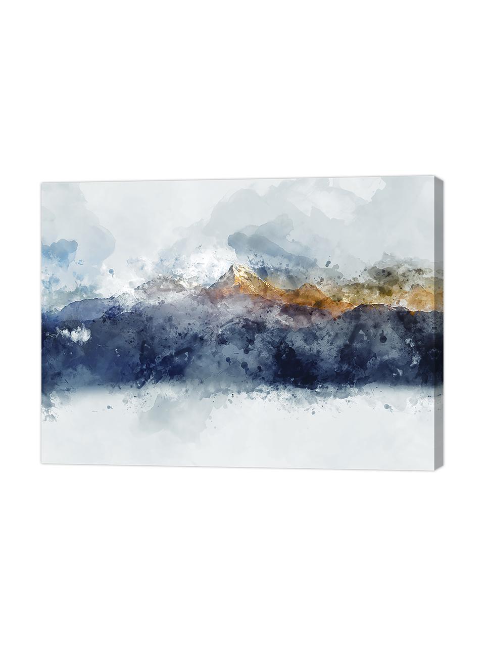 Canvasprint Abstract Mountain, Afbeelding: digitale print op linnen, Multicolour, 80 x 60 cm