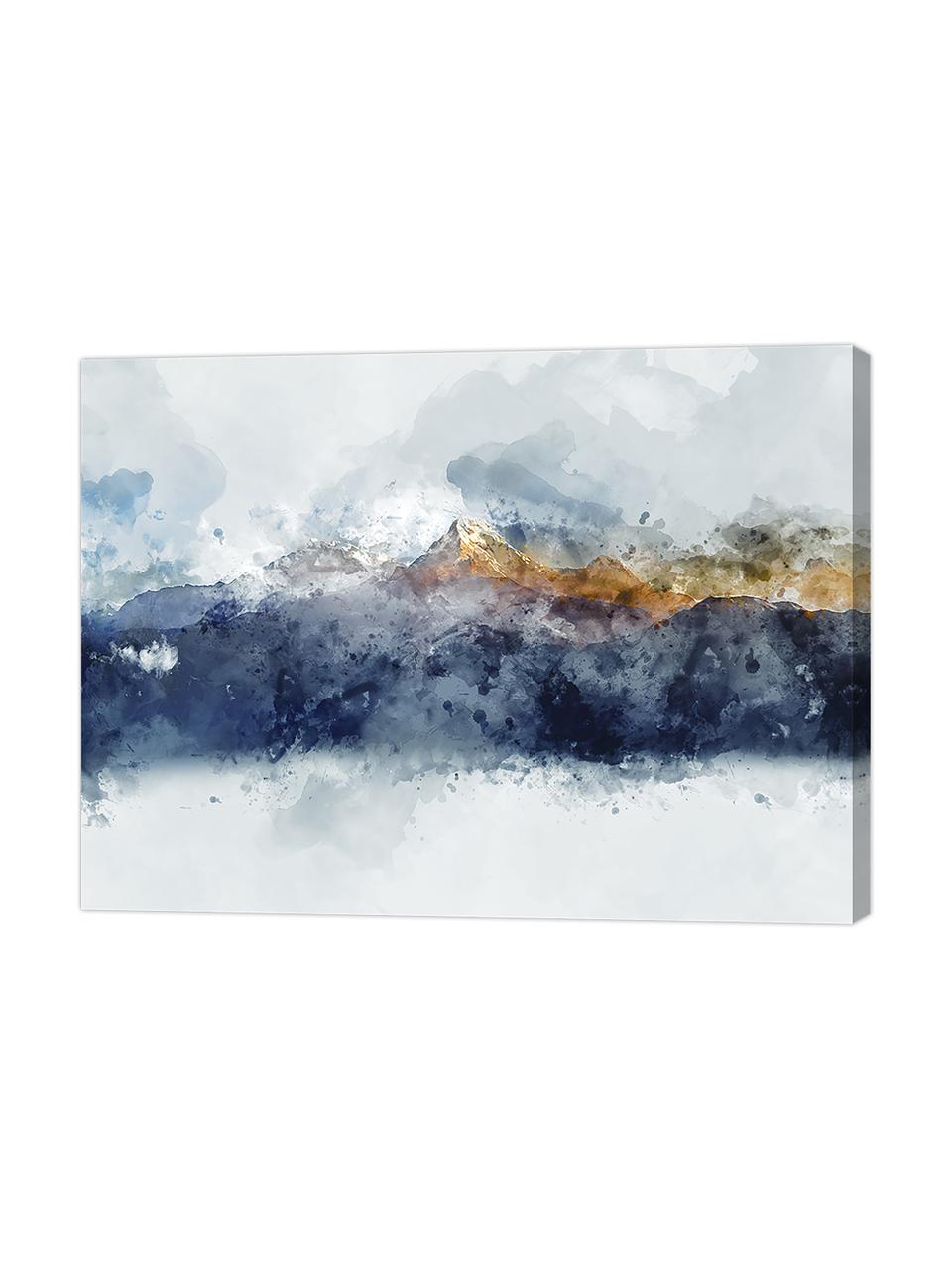 Leinwanddruck Abstract Mountain, Bild: Digitaldruck auf Leinen, Mehrfarbig, 80 x 60 cm