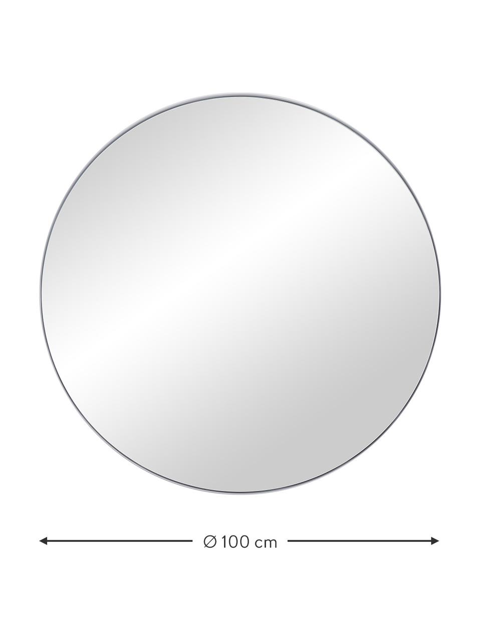 Runder Wandspiegel Ivy mit weissem Metallrahmen, Rahmen: Metall, pulverbeschichtet, Rückseite: Mitteldichte Holzfaserpla, Spiegelfläche: Spiegelglas, Weiss, Ø 100 x T 3 cm