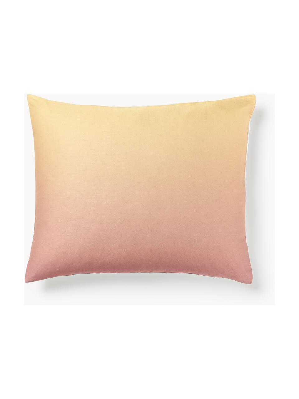 Funda de almohada de satén Jania, Tonos de rosa y amarillo, An 45 x L 110 cm