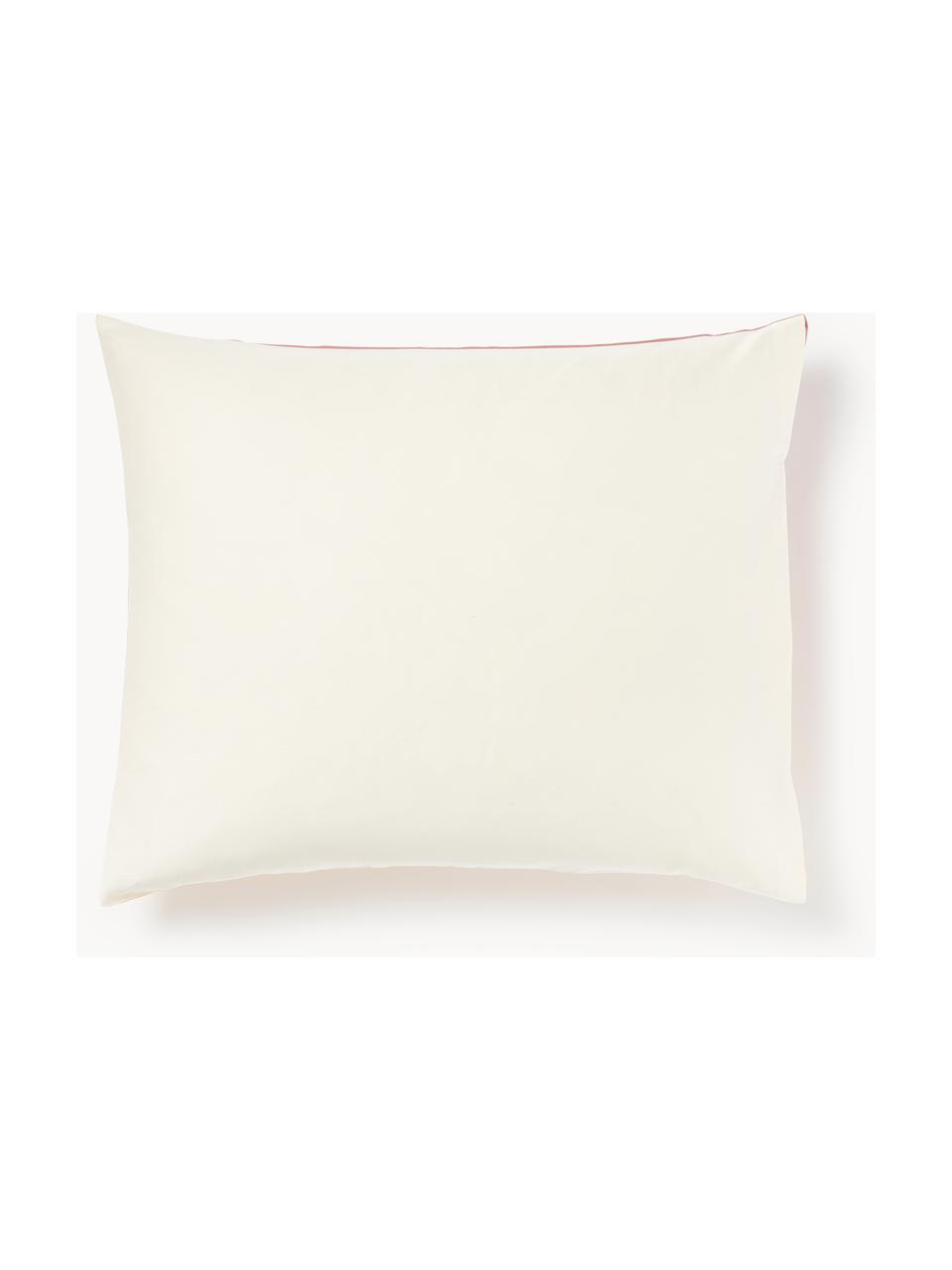Poszewka na poduszkę z satyny bawełnianej Jania, Odcienie różowego, odcienie żółtego, S 40 x D 80 cm