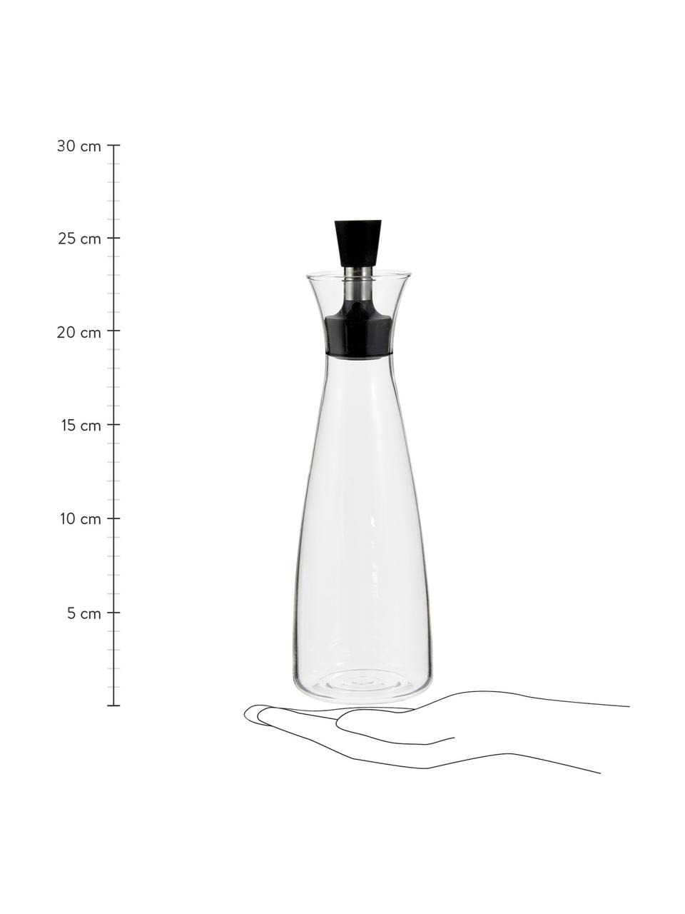 Designer Essig- und Öl-Spender Eva Solo, Glas, Edelstahl, Kunststoff, Transparent, Schwarz, Edelstahl, 0,5 l