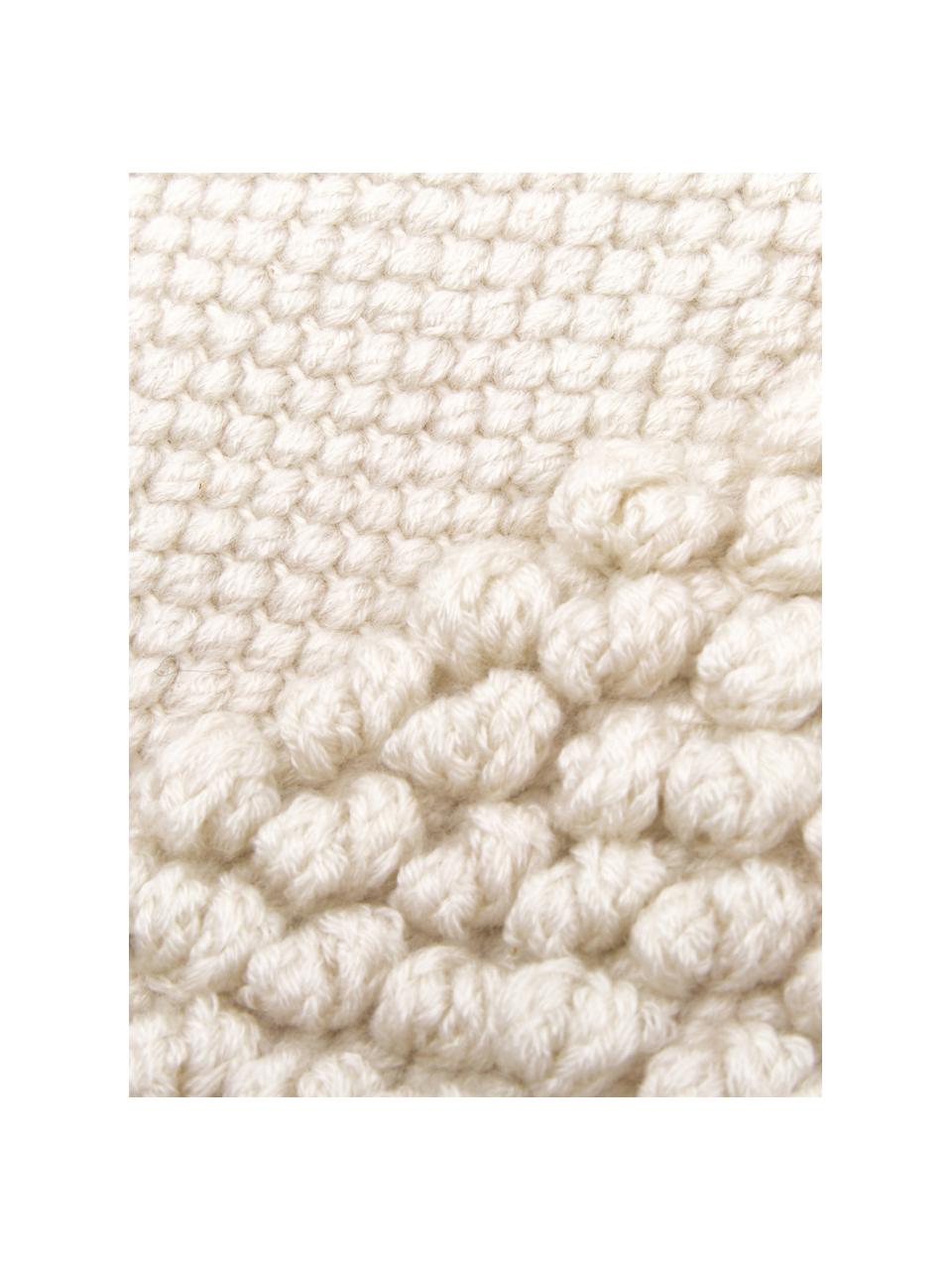 Housse de coussin 40x40 déco gris blanc crème Andi, Blanc crème, larg. 40 x long. 40 cm