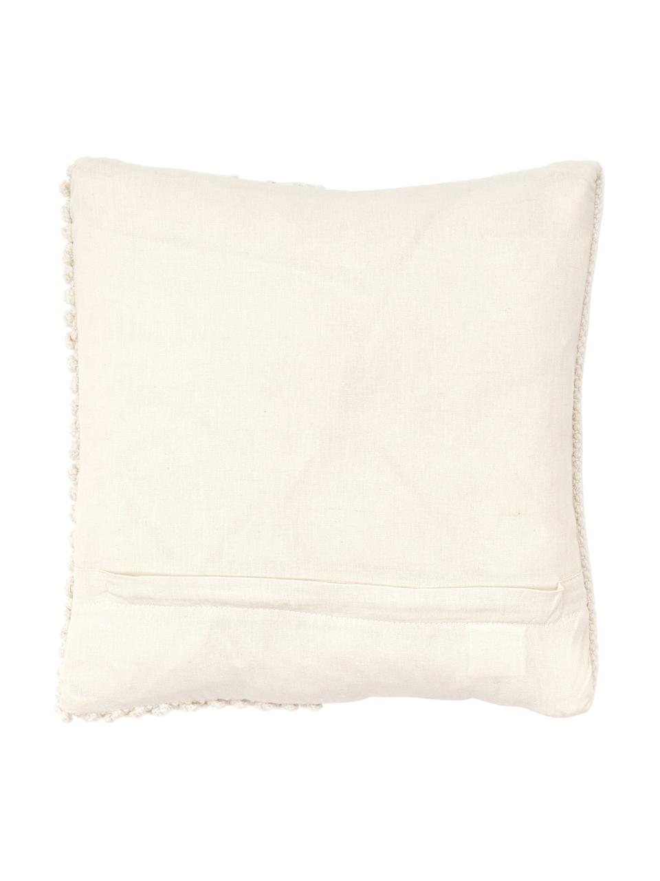 Housse de coussin 40x40 déco gris blanc crème Andi, Blanc crème, larg. 40 x long. 40 cm