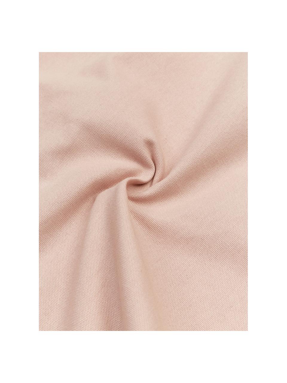 Poszewka na poduszkę z chwostami Shylo, 100% bawełna, Blady różowy, S 40 x D 40 cm