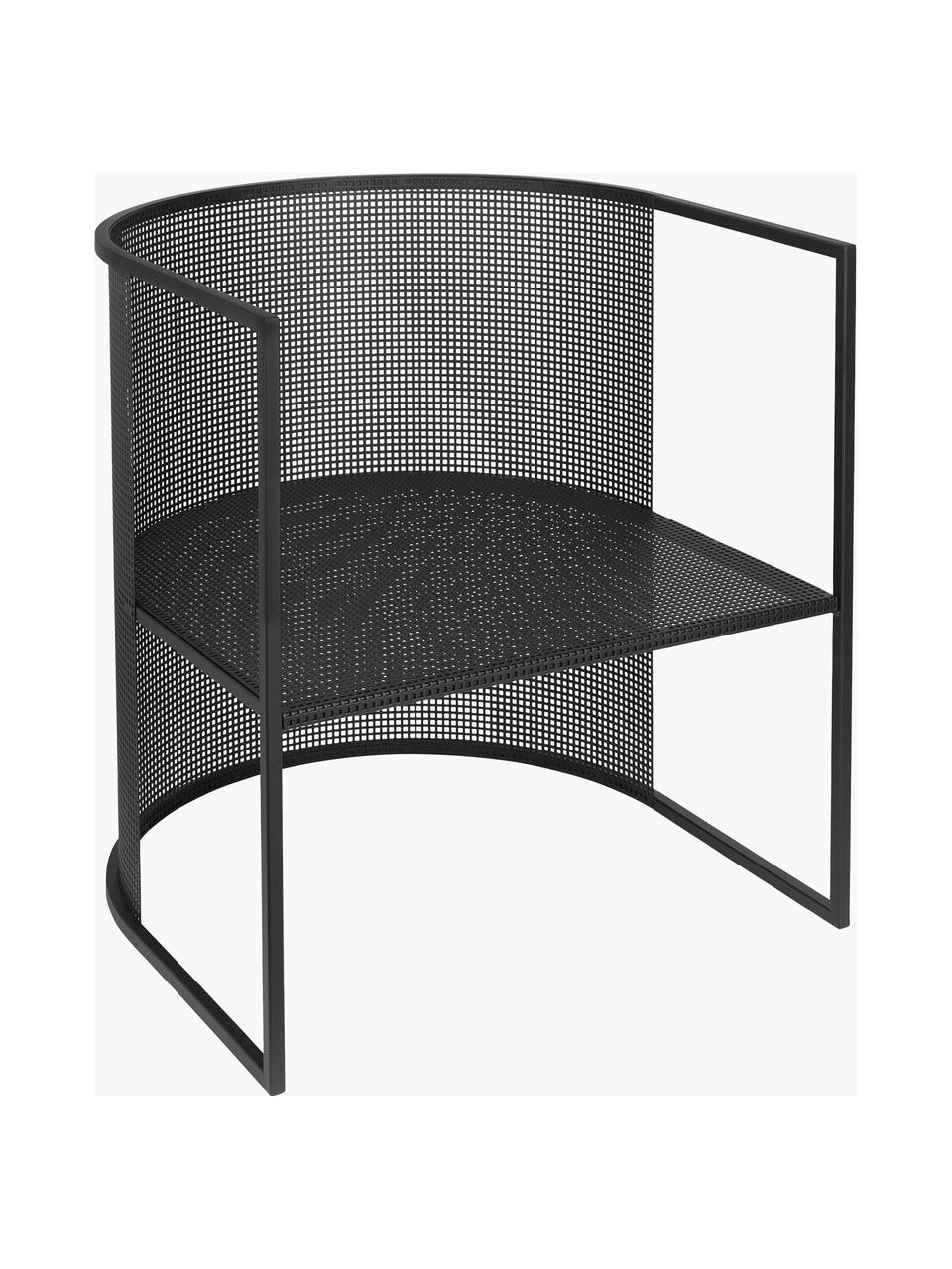 Garten-Loungesessel Bauhaus, Stahl, pulverbeschichtet, Schwarz, B 64 x T 63 cm