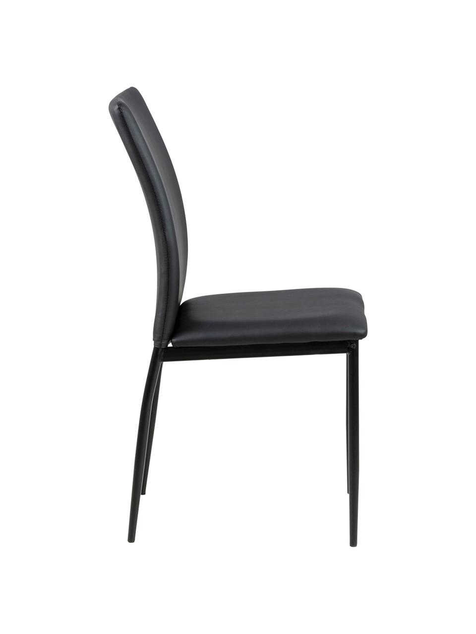 Židle z imitace kůže Demina, Černá