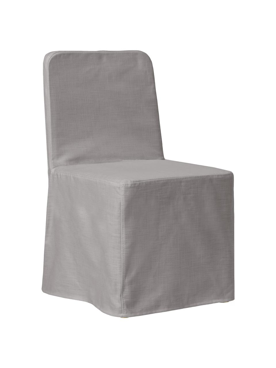 Sedia imbottita con rivestimento grigio Russell, Gambe: legno di frassino, Struttura: metallo, Grigio, Larg. 47 x Alt. 86 cm