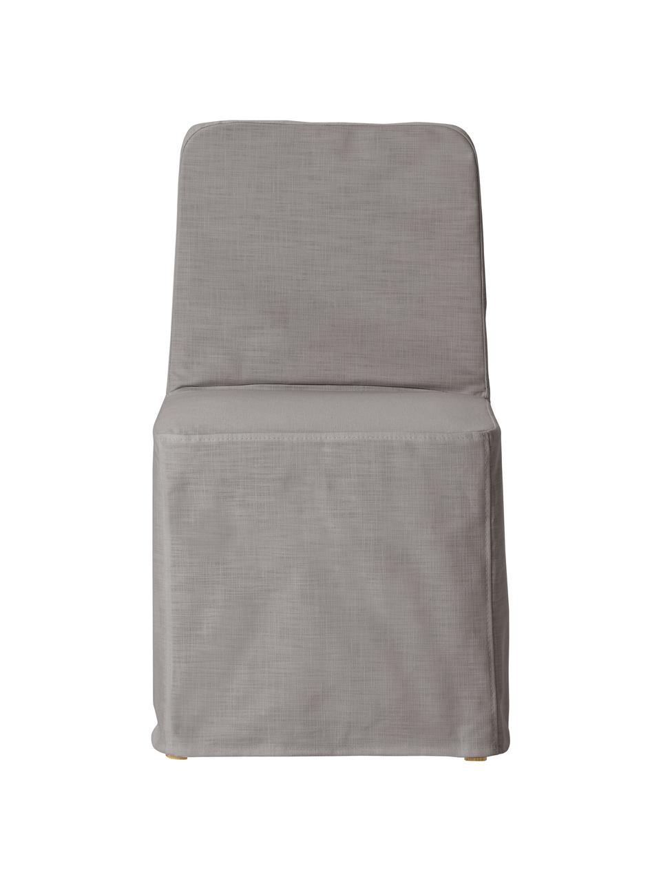 Sedia imbottita con rivestimento Russell, Gambe: legno di frassino, Struttura: metallo, Grigio, Larg. 47 x Alt. 86 cm