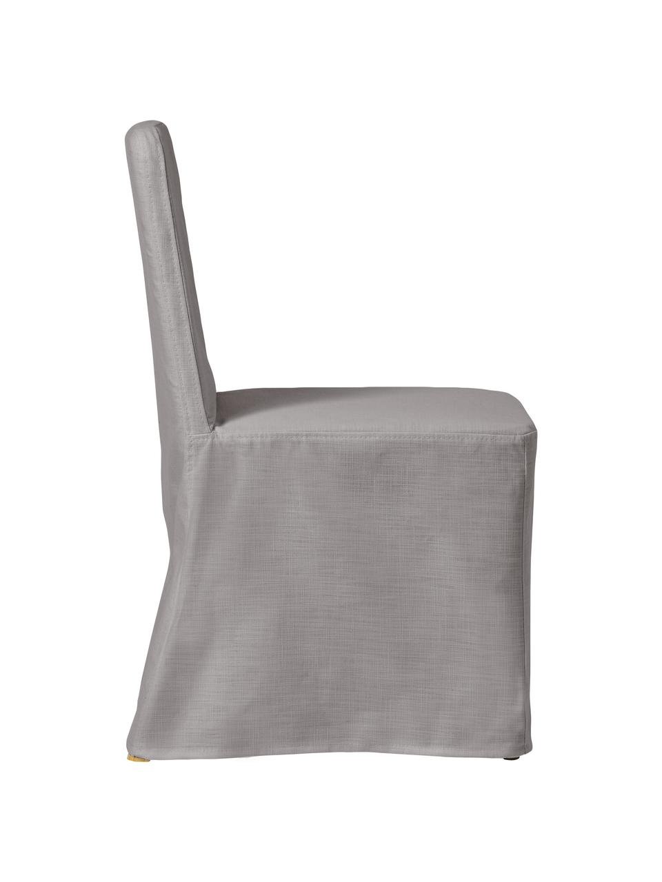 Silla tapizada con funda Husse, Funda: 100% algodón Alta resiste, Patas: madera de fresno, Estructura: metal, Tejido gris, An 47 x Al 86 cm