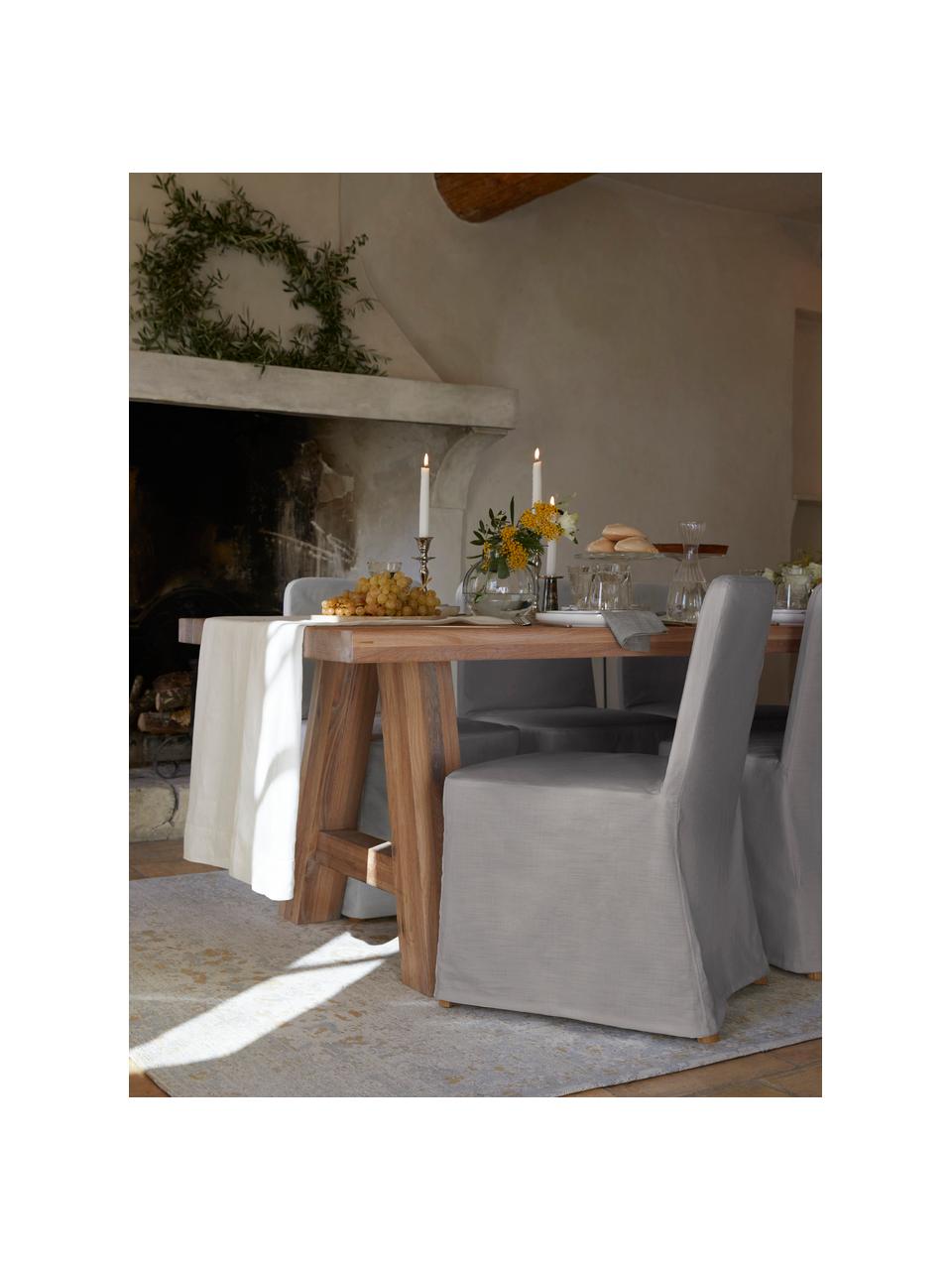 Sedia imbottita con rivestimento grigio Russell, Gambe: legno di frassino, Struttura: metallo, Grigio, Larg. 47 x Alt. 86 cm