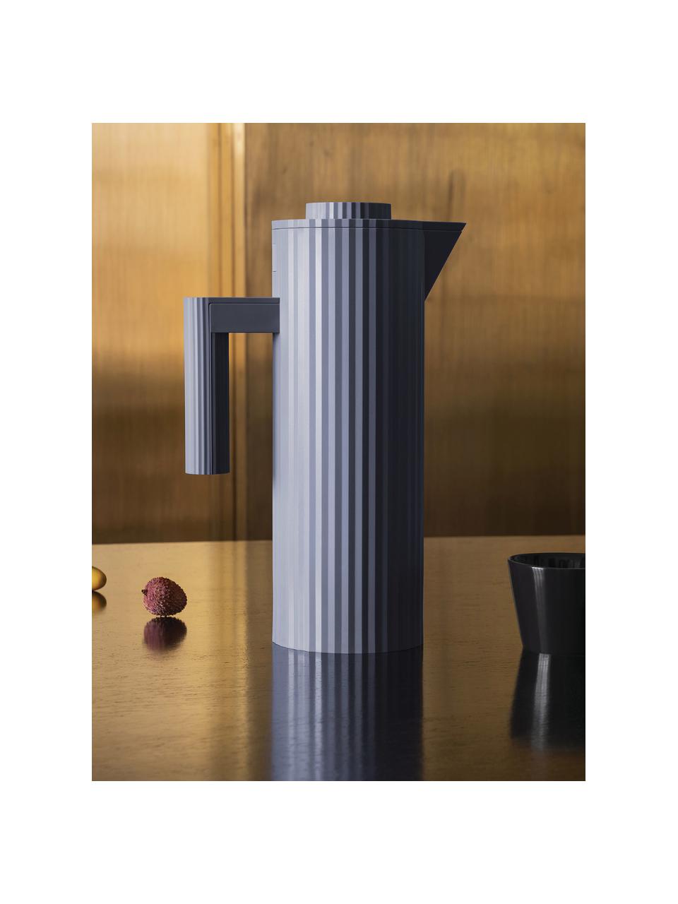 Thermoskan Plissé met gestructureerde oppervlak, 1 L, Thermoplastische hars, glas, Grijsblauw, 1 l