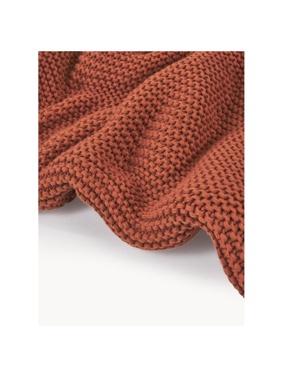 Strickdecke Adalyn, 100% Bio-Baumwolle, GOTS-zertifiziert, Ocker, B 150 x L 200 cm