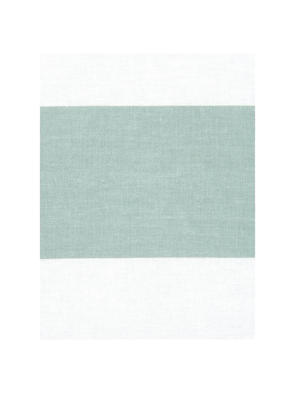 Funda de almohada doble cara de algodón a rayas Lorena, Verde salvia, blanco, An 45 x L 85 cm